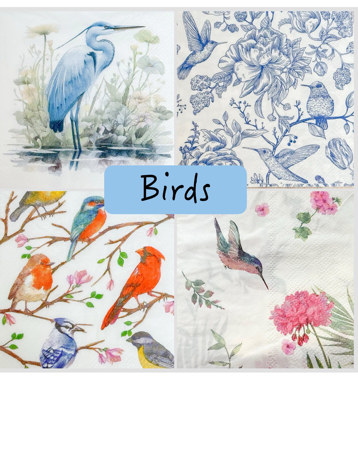 Birds Decoupage DIY Kit