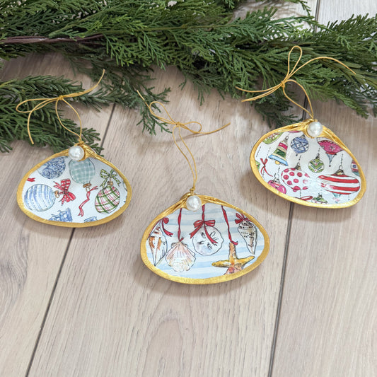 Beach Ornaments Clam Shell Christmas Ornament