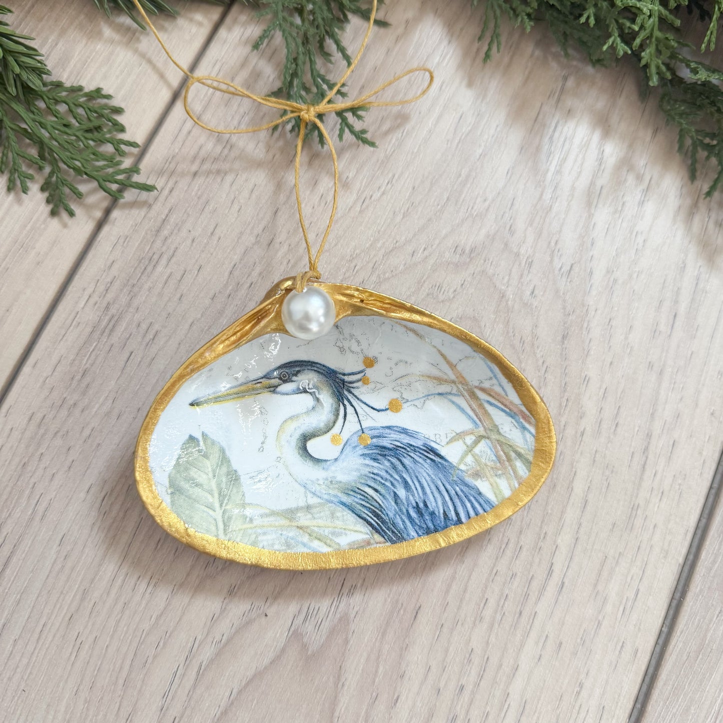 Seaside Clam Shell Christmas Ornament