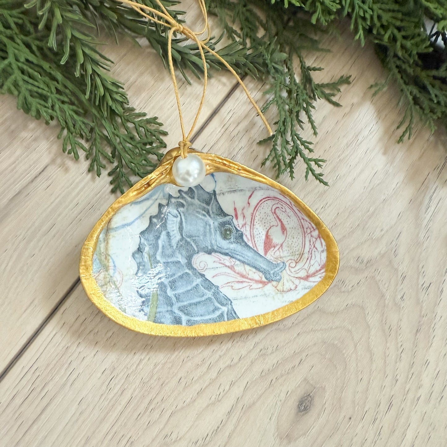 Seaside Clam Shell Christmas Ornament