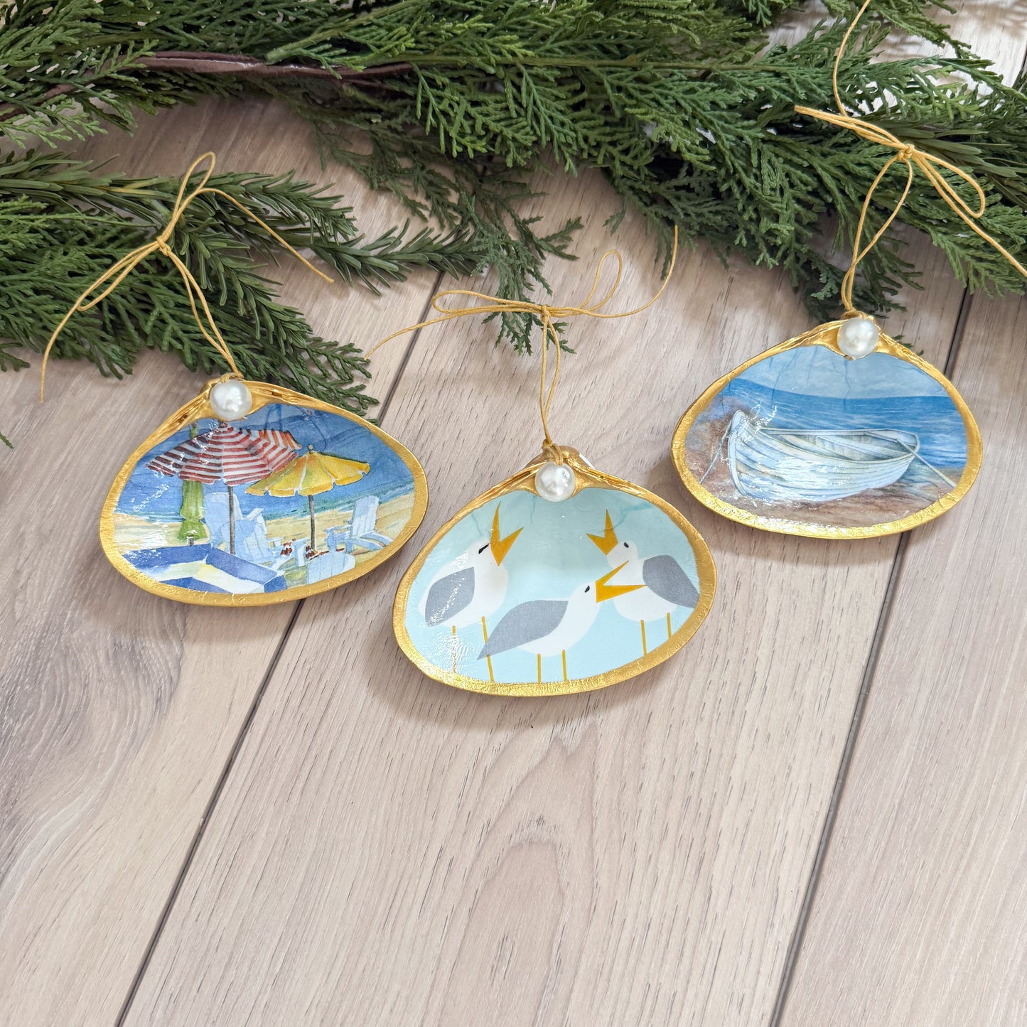 Seashore Clam Shell Christmas Ornament