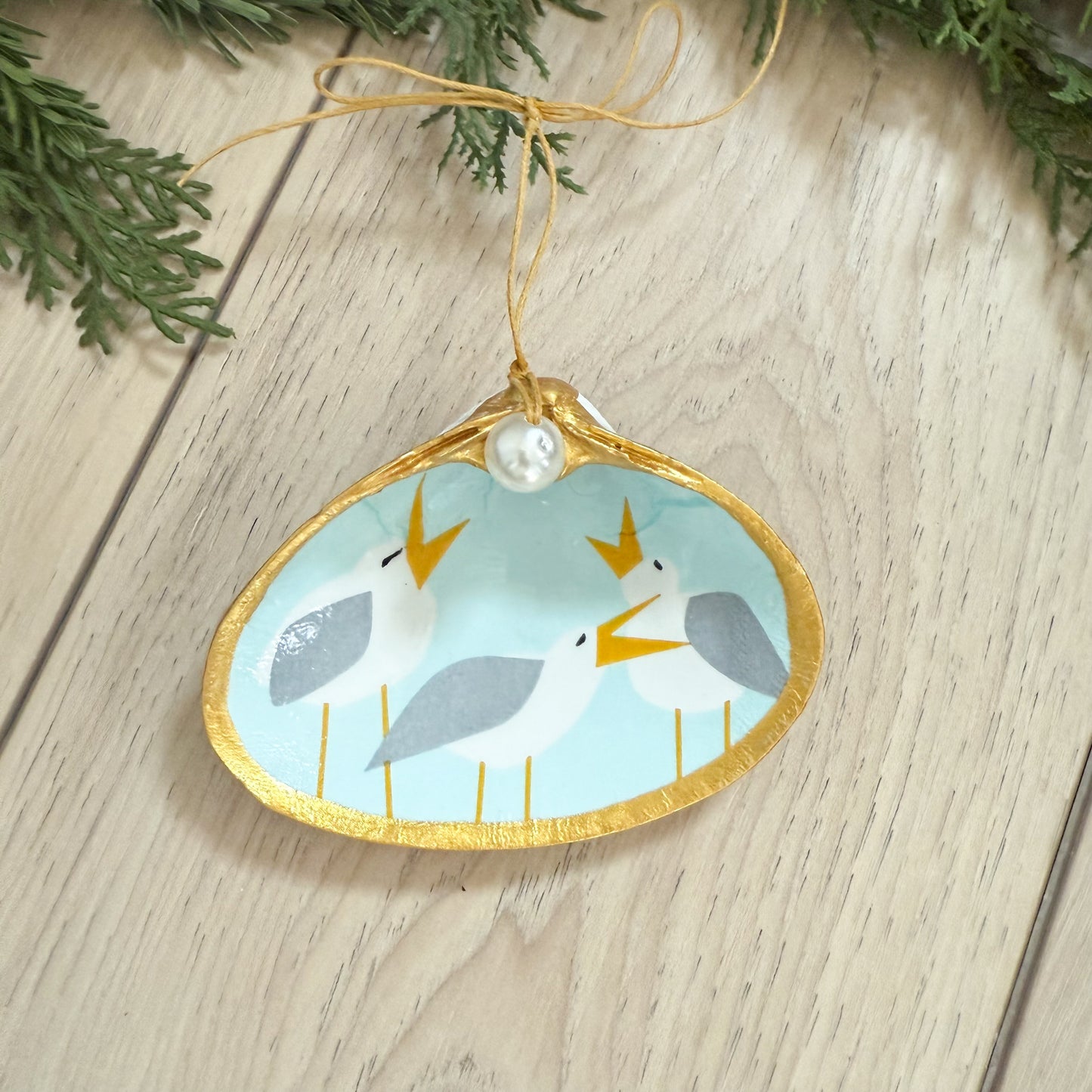 Seashore Clam Shell Christmas Ornament