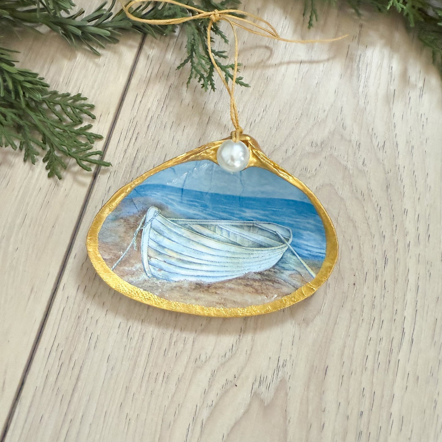 Seashore Clam Shell Christmas Ornament
