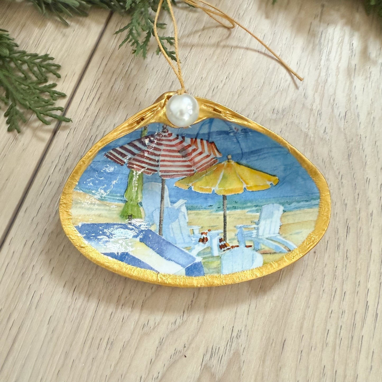 Seashore Clam Shell Christmas Ornament