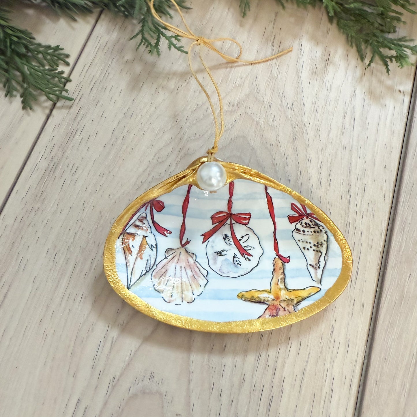 Beach Ornaments Clam Shell Christmas Ornament