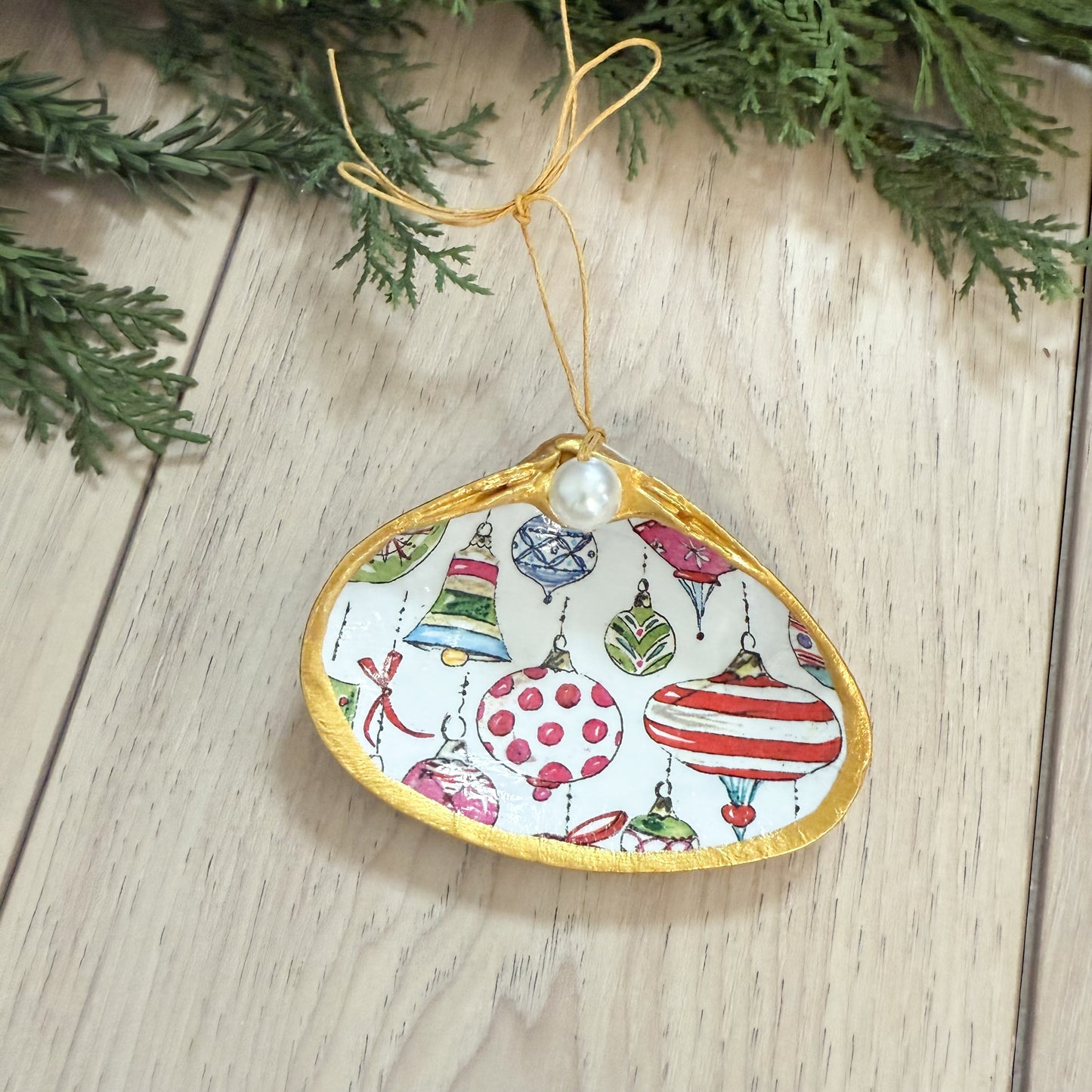 Beach Ornaments Clam Shell Christmas Ornament