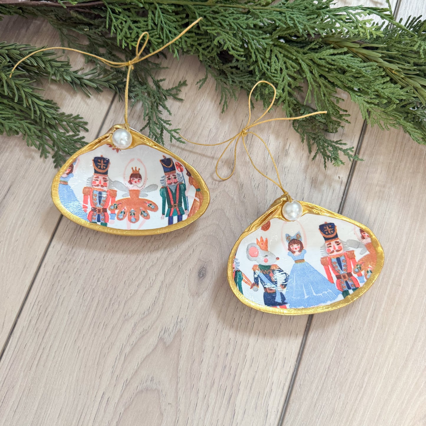 Nutcracker Clam Shell Christmas Ornament