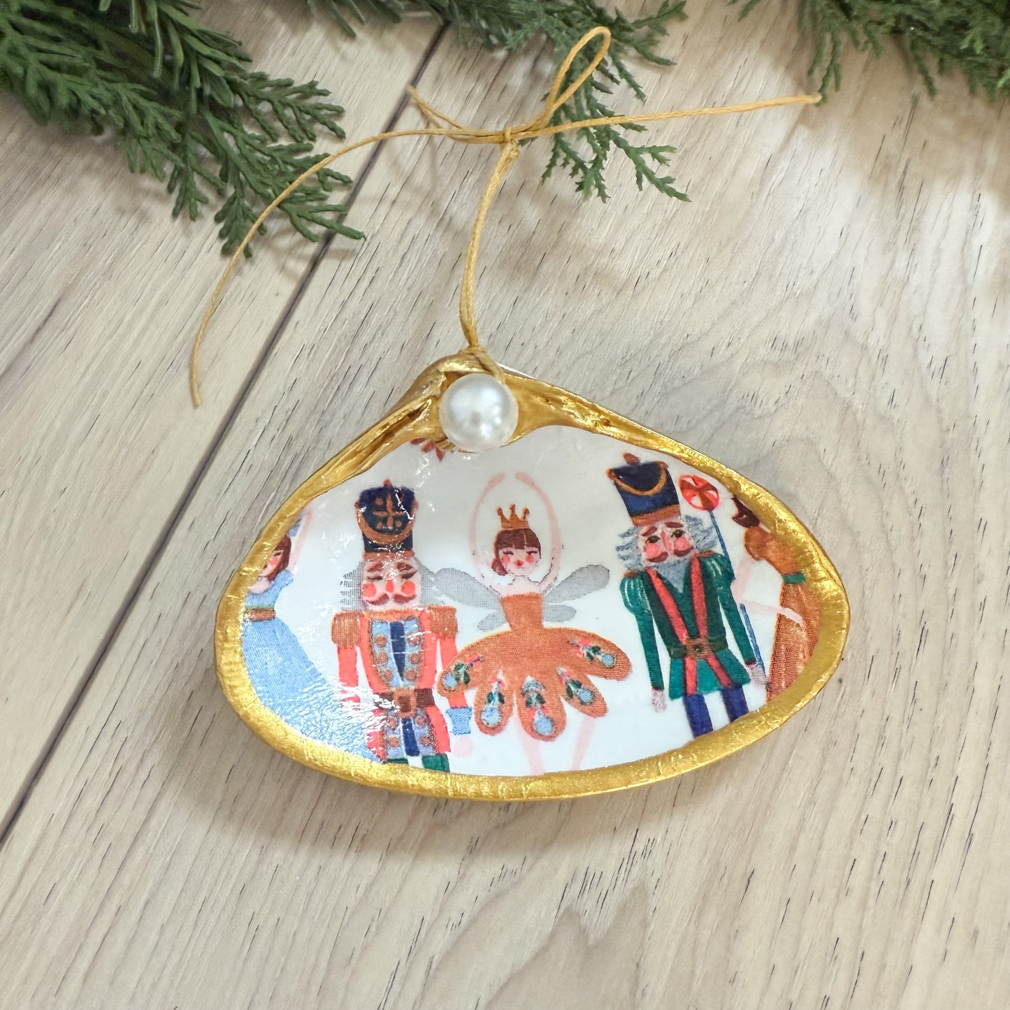 Nutcracker Clam Shell Christmas Ornament