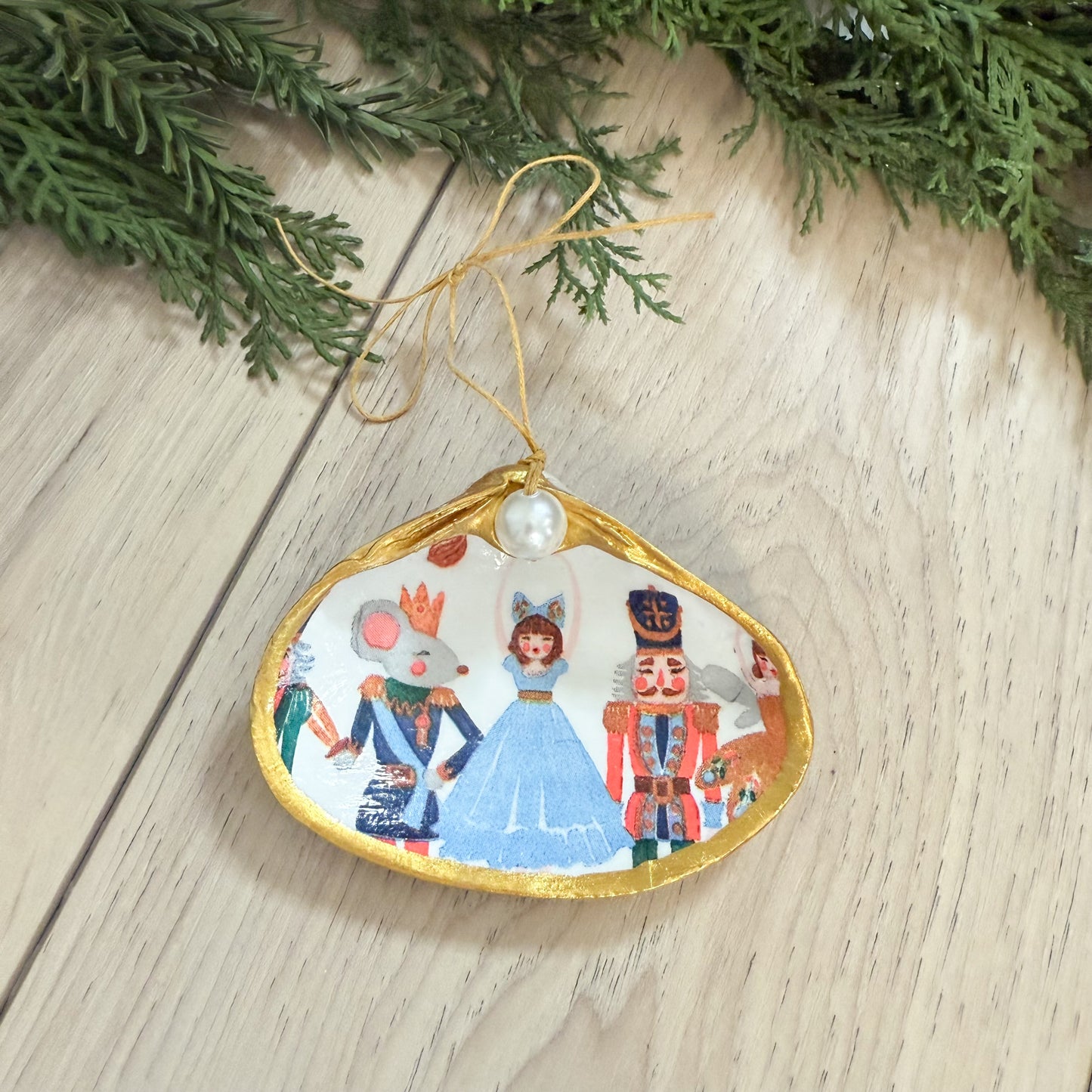 Nutcracker Clam Shell Christmas Ornament