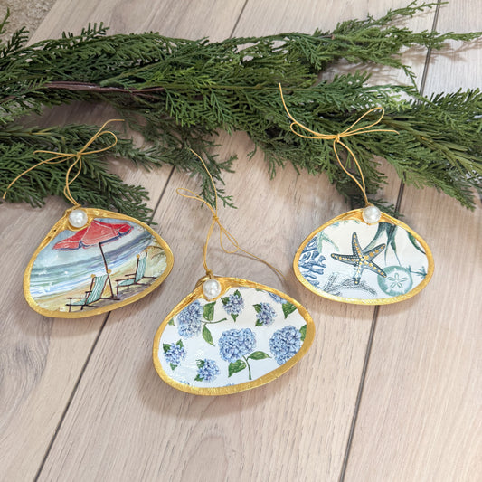 Beach Life Clam Shell Christmas Ornament
