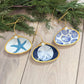 Blue Shells Clam Shell Christmas Ornament