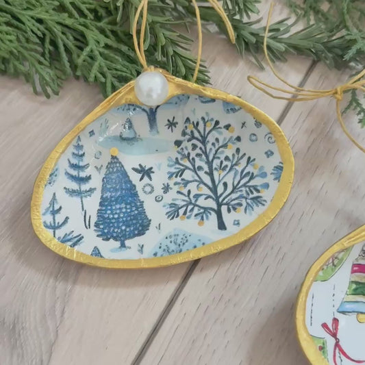 Vintage Clam Shell Christmas Ornament